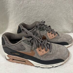 Nike Air Max 90 Women's Shoes Size 9.5 Iron Bronze Metallic Running Sneakers